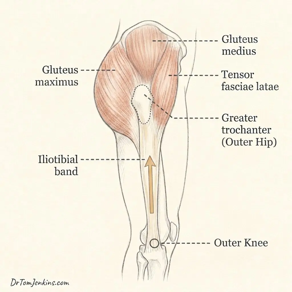 Gluteus maximus, gluteus medius and tensor fasciae latae acting on the knee through the iliotibial band